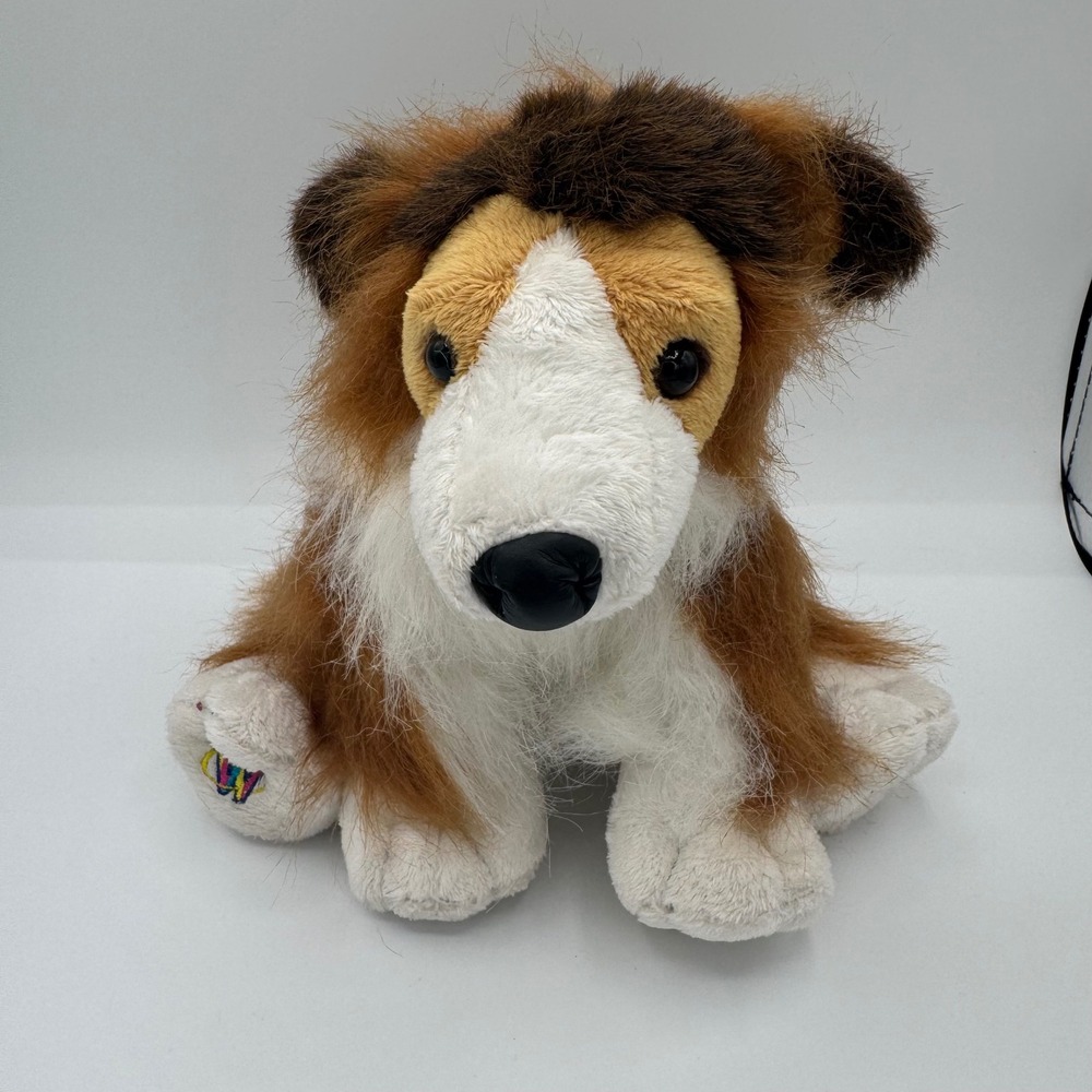 Webkinz Collie Plush Dog Ganz Brown White Stuffed Animal W Logo HS108